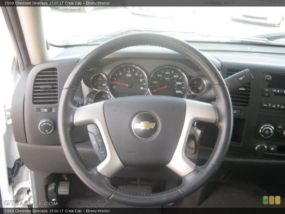 Ebony Interior Steering Wheel for the 2009 Chevrolet Silverado 1500 LT Crew Cab #53733156