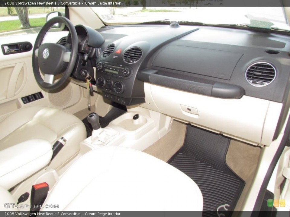 Cream Beige Interior Dashboard for the 2008 Volkswagen New Beetle S Convertible #53742975
