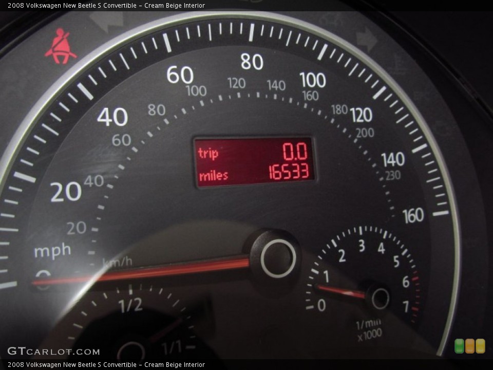 Cream Beige Interior Gauges for the 2008 Volkswagen New Beetle S Convertible #53743008