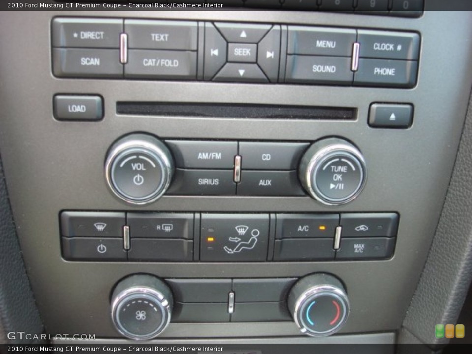 Charcoal Black/Cashmere Interior Controls for the 2010 Ford Mustang GT Premium Coupe #53745657