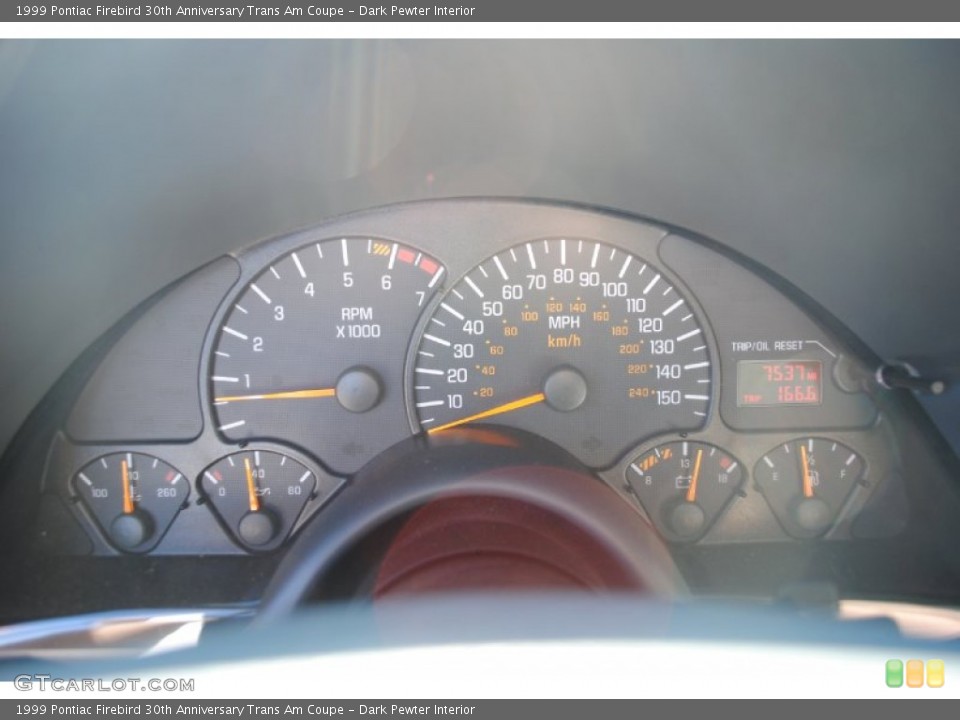 Dark Pewter Interior Gauges for the 1999 Pontiac Firebird 30th Anniversary Trans Am Coupe #53748498