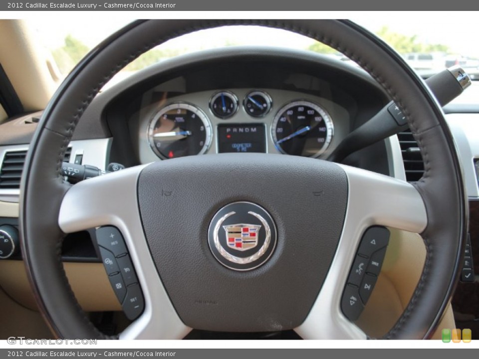 Cashmere/Cocoa Interior Steering Wheel for the 2012 Cadillac Escalade Luxury #53749407