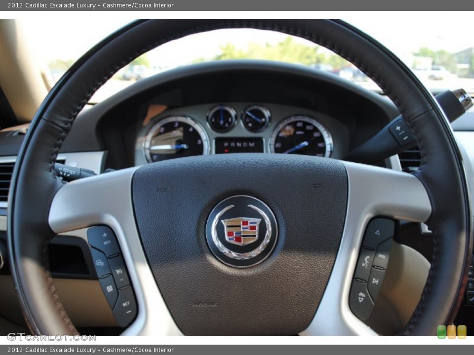 Cashmere/Cocoa Interior Steering Wheel for the 2012 Cadillac Escalade Luxury #53749962