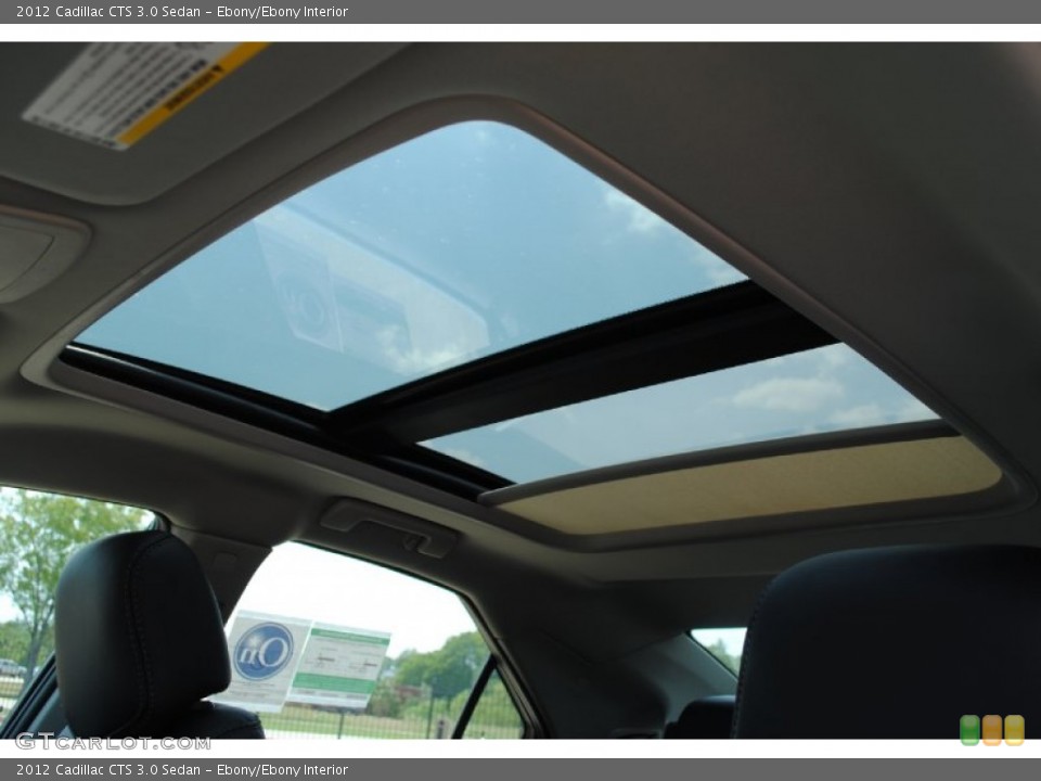 Ebony/Ebony Interior Sunroof for the 2012 Cadillac CTS 3.0 Sedan #53750184