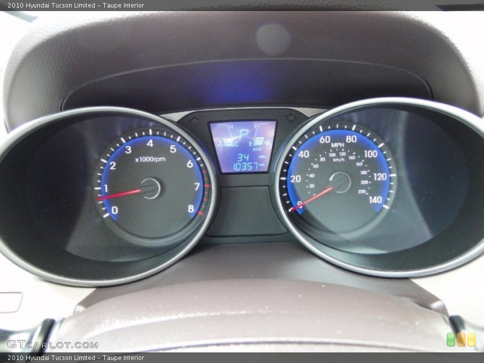 Taupe Interior Gauges for the 2010 Hyundai Tucson Limited #53756261