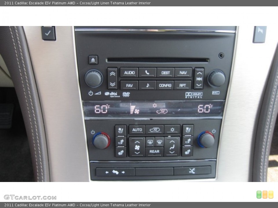 Cocoa/Light Linen Tehama Leather Interior Controls for the 2011 Cadillac Escalade ESV Platinum AWD #53760836