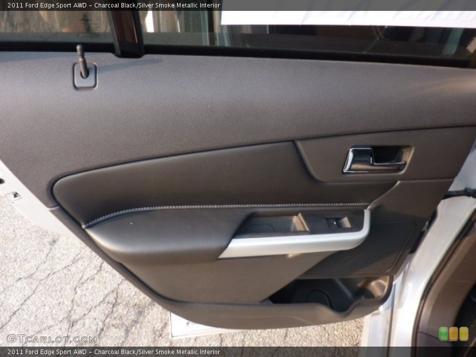 Charcoal Black/Silver Smoke Metallic Interior Door Panel for the 2011 Ford Edge Sport AWD #53772731