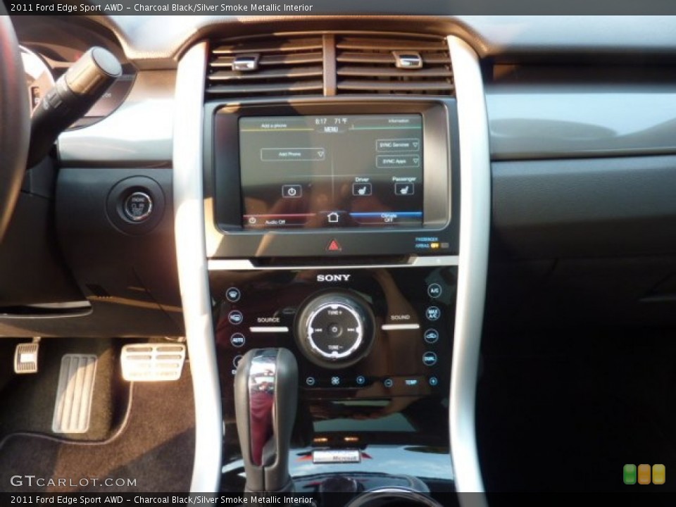 Charcoal Black/Silver Smoke Metallic Interior Controls for the 2011 Ford Edge Sport AWD #53772758