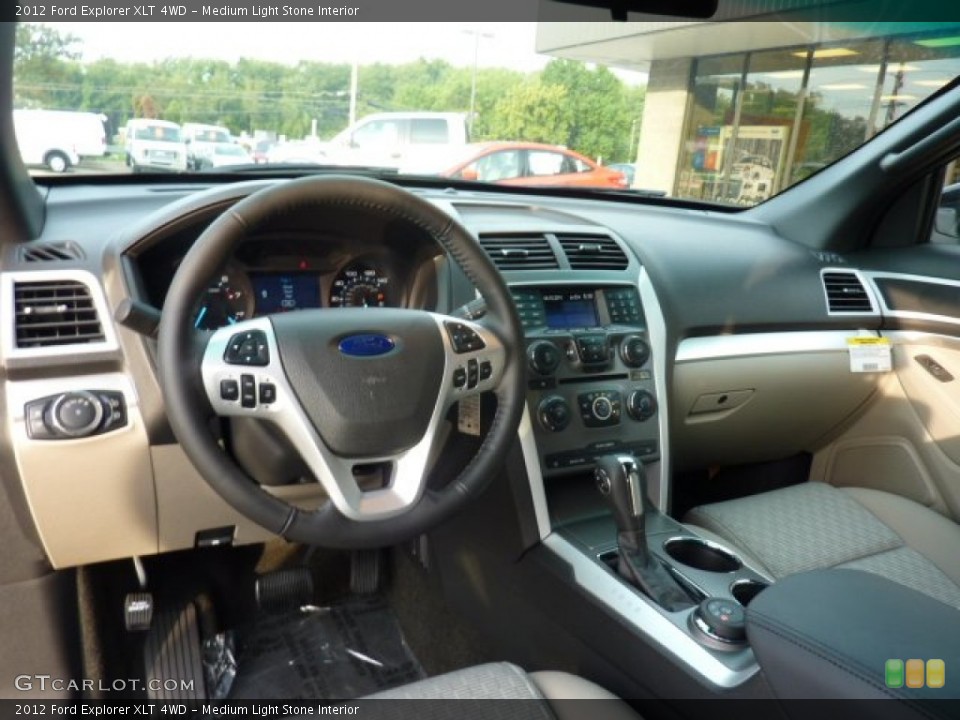 Medium Light Stone Interior Dashboard for the 2012 Ford Explorer XLT 4WD #53774909