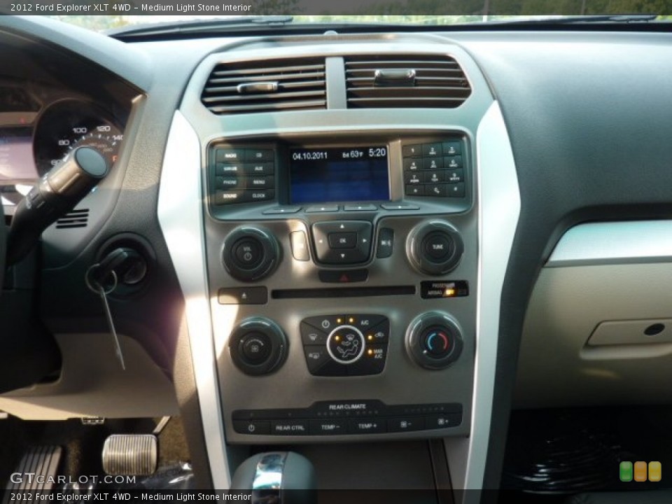 Medium Light Stone Interior Controls for the 2012 Ford Explorer XLT 4WD #53774939