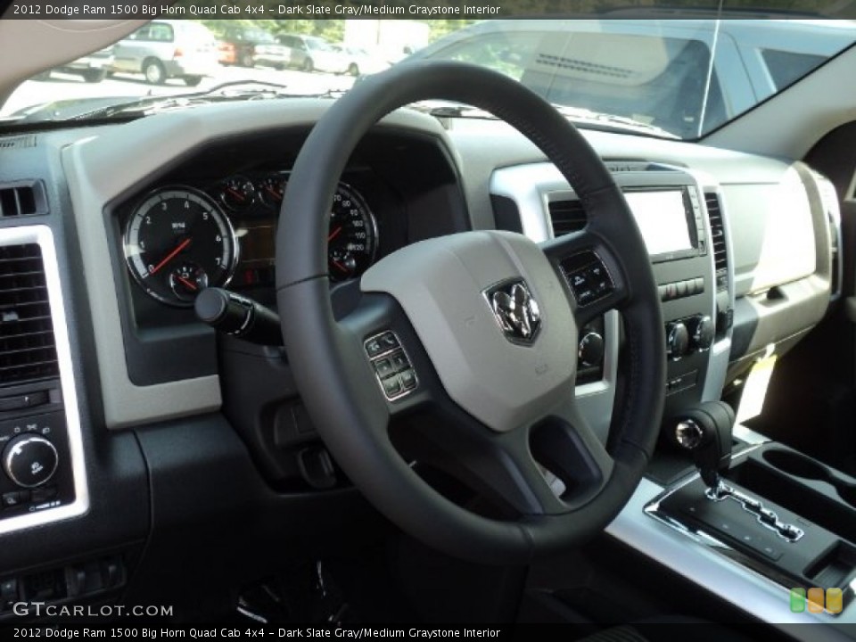Dark Slate Gray/Medium Graystone Interior Steering Wheel for the 2012 Dodge Ram 1500 Big Horn Quad Cab 4x4 #53776600
