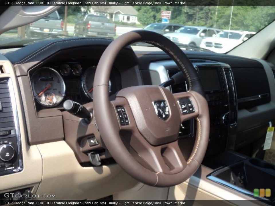Light Pebble Beige/Bark Brown Interior Steering Wheel for the 2012 Dodge Ram 3500 HD Laramie Longhorn Crew Cab 4x4 Dually #53776957