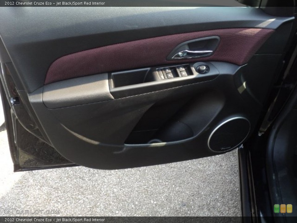 Jet Black/Sport Red Interior Door Panel for the 2012 Chevrolet Cruze Eco #53777776