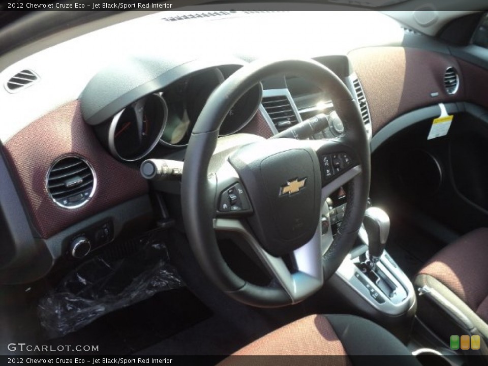Jet Black/Sport Red Interior Prime Interior for the 2012 Chevrolet Cruze Eco #53777836