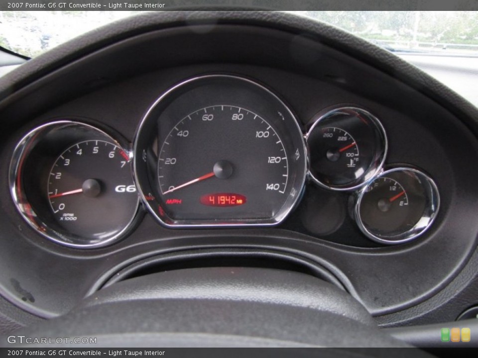 Light Taupe Interior Gauges for the 2007 Pontiac G6 GT Convertible #53778565