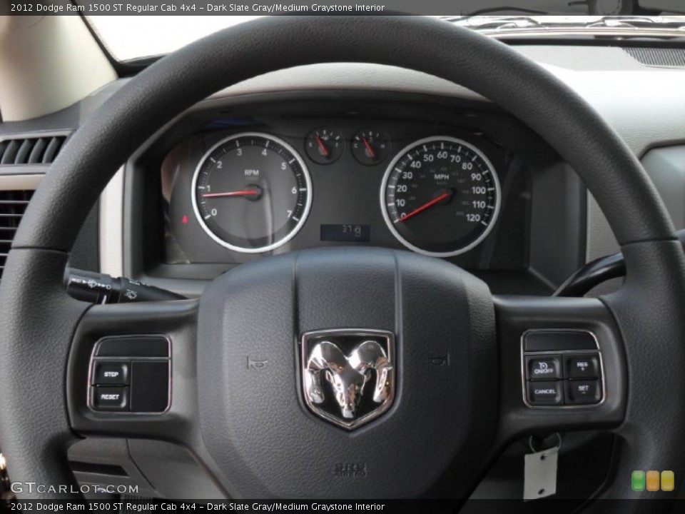 Dark Slate Gray/Medium Graystone Interior Steering Wheel for the 2012 Dodge Ram 1500 ST Regular Cab 4x4 #53781484