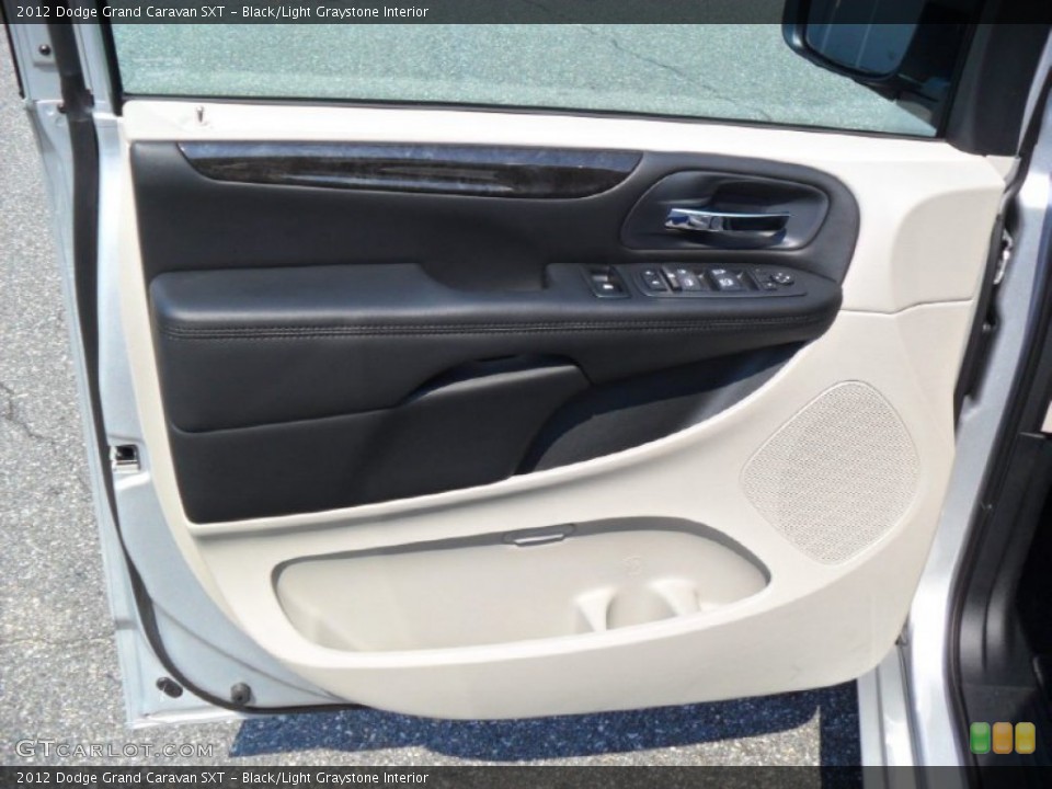Black/Light Graystone Interior Door Panel for the 2012 Dodge Grand Caravan SXT #53781706