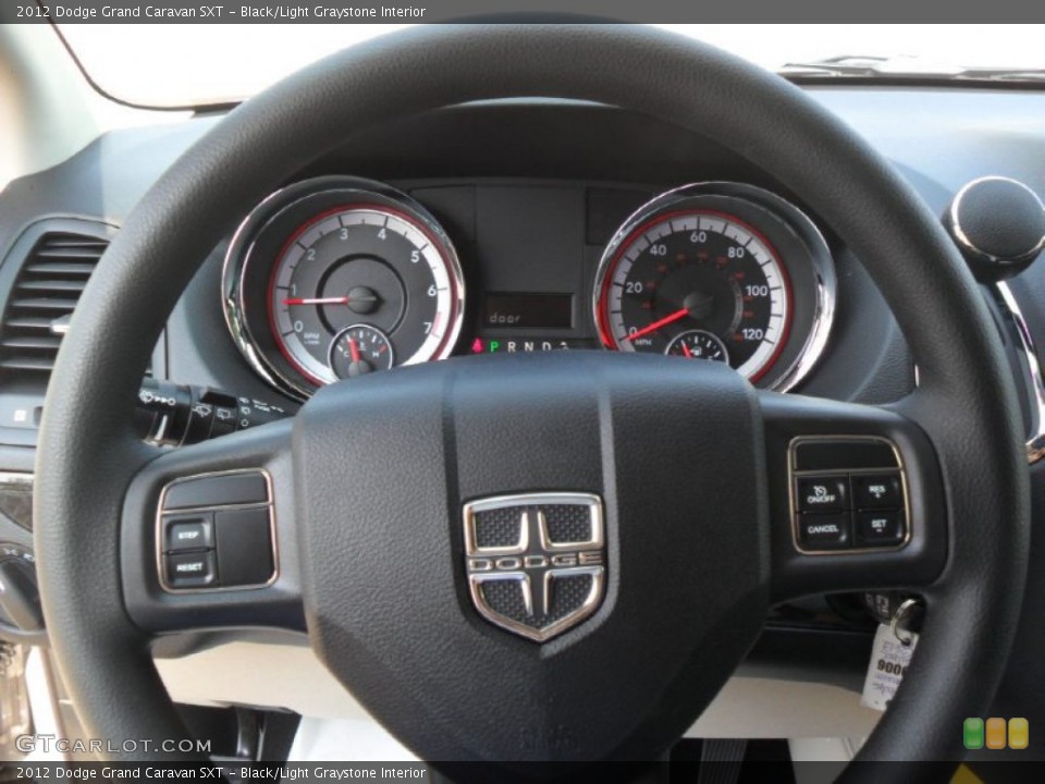 Black/Light Graystone Interior Steering Wheel for the 2012 Dodge Grand Caravan SXT #53781751