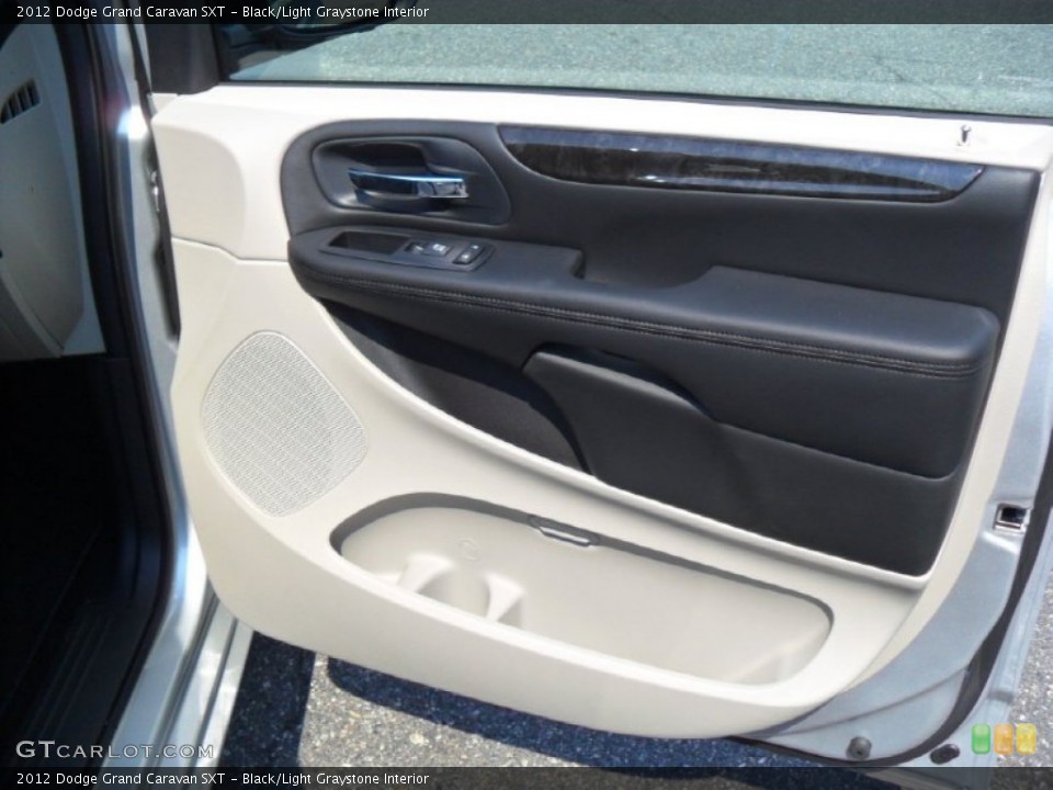 Black/Light Graystone Interior Door Panel for the 2012 Dodge Grand Caravan SXT #53781862