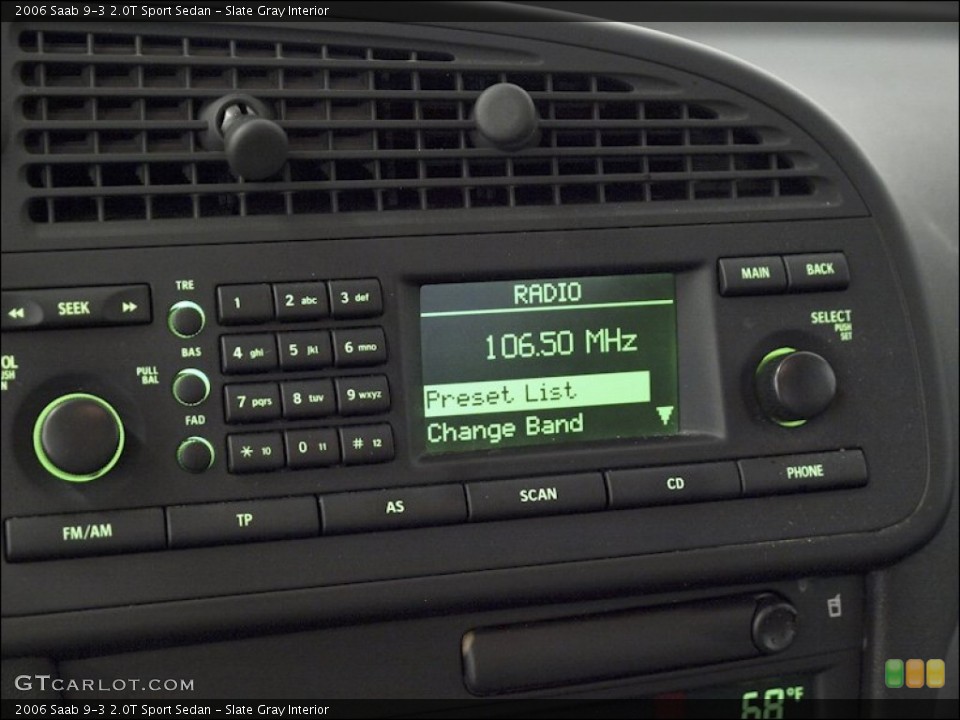 Slate Gray Interior Audio System for the 2006 Saab 9-3 2.0T Sport Sedan #53782153