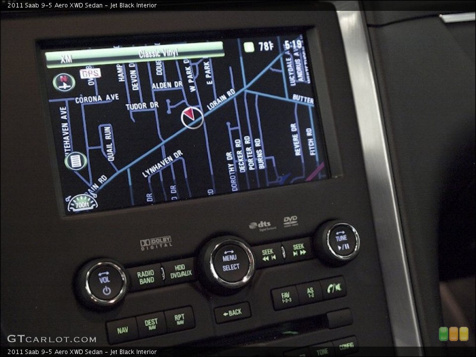 Jet Black Interior Navigation for the 2011 Saab 9-5 Aero XWD Sedan #53782399