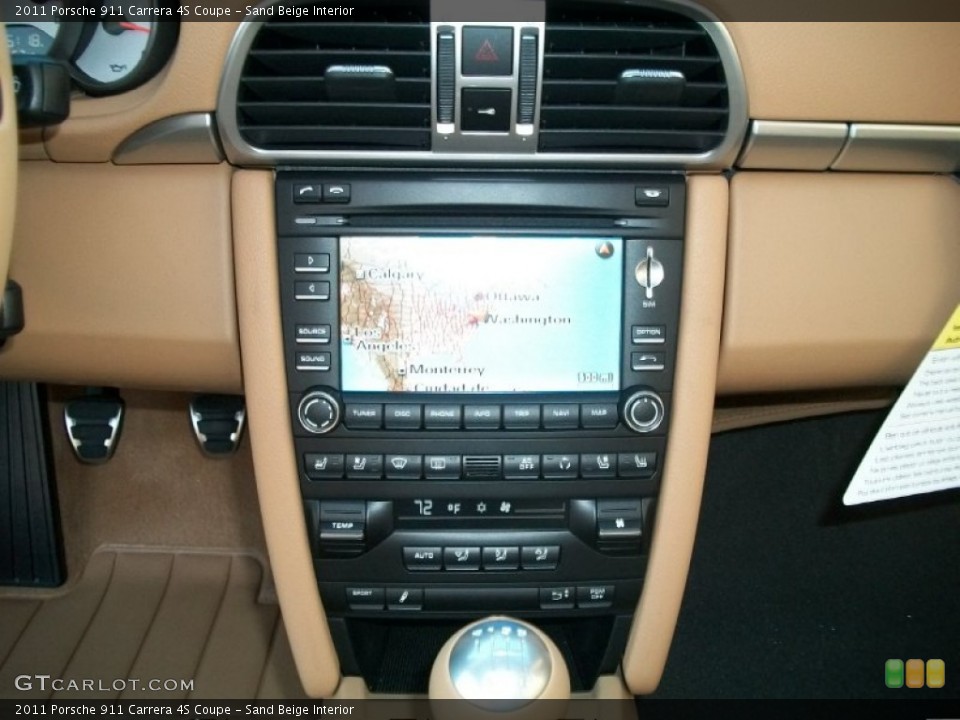 Sand Beige Interior Navigation for the 2011 Porsche 911 Carrera 4S Coupe #53783303