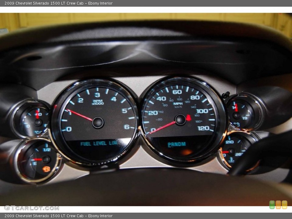 Ebony Interior Gauges for the 2009 Chevrolet Silverado 1500 LT Crew Cab #53786062