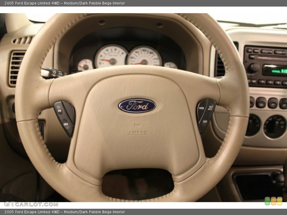 Medium/Dark Pebble Beige Interior Steering Wheel for the 2005 Ford Escape Limited 4WD #53798779