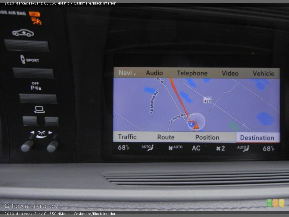 Cashmere/Black Interior Navigation for the 2010 Mercedes-Benz CL 550 4Matic #53801497
