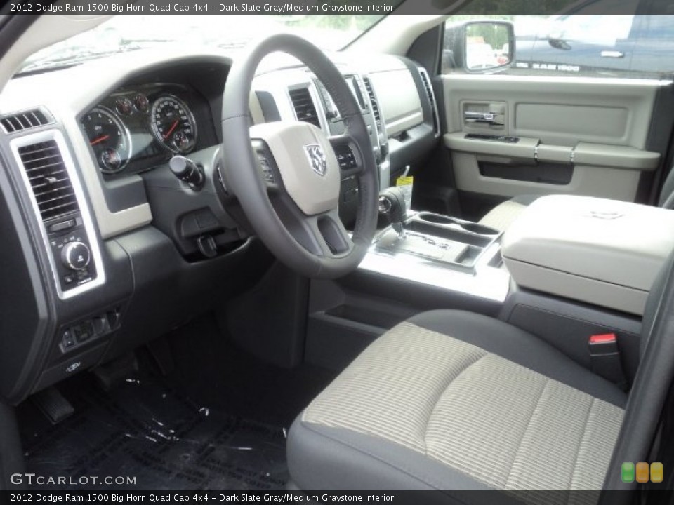 Dark Slate Gray/Medium Graystone Interior Photo for the 2012 Dodge Ram 1500 Big Horn Quad Cab 4x4 #53801542