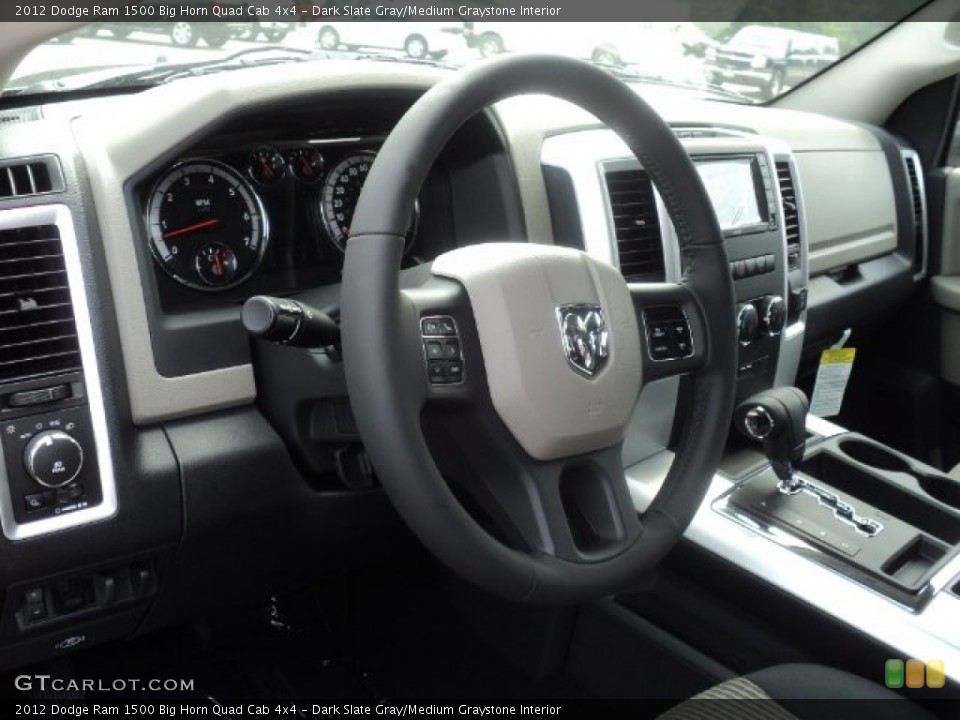 Dark Slate Gray/Medium Graystone Interior Steering Wheel for the 2012 Dodge Ram 1500 Big Horn Quad Cab 4x4 #53801576