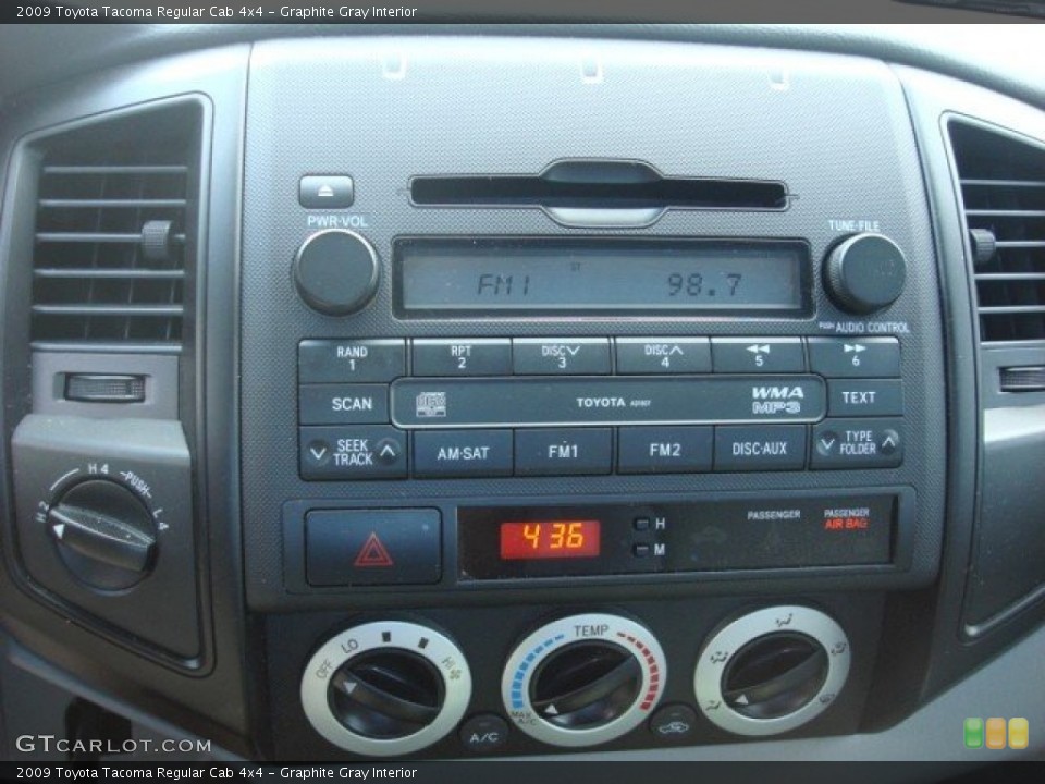 Graphite Gray Interior Controls for the 2009 Toyota Tacoma Regular Cab 4x4 #53804488