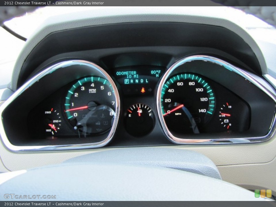 Cashmere/Dark Gray Interior Gauges for the 2012 Chevrolet Traverse LT #53805487