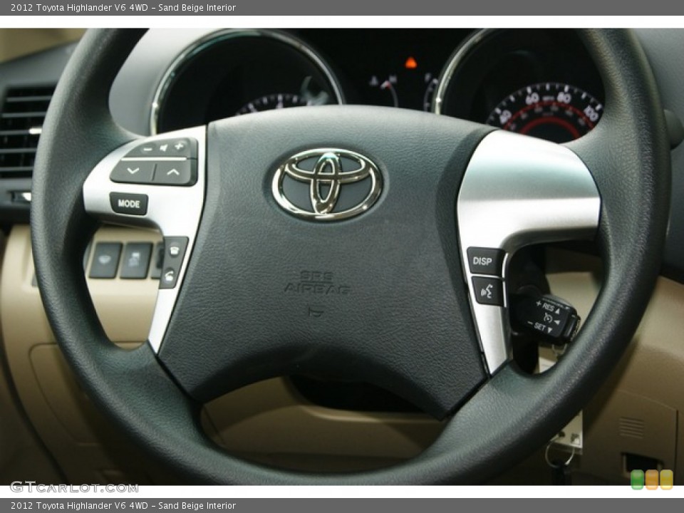 Sand Beige Interior Steering Wheel for the 2012 Toyota Highlander V6 4WD #53809813