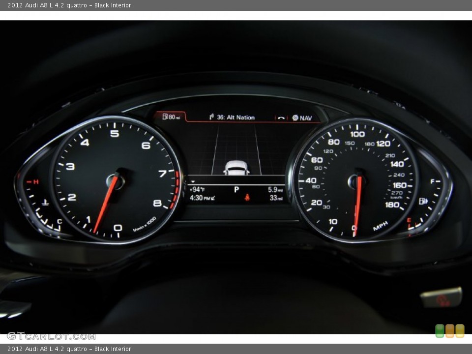 Black Interior Gauges for the 2012 Audi A8 L 4.2 quattro #53813551