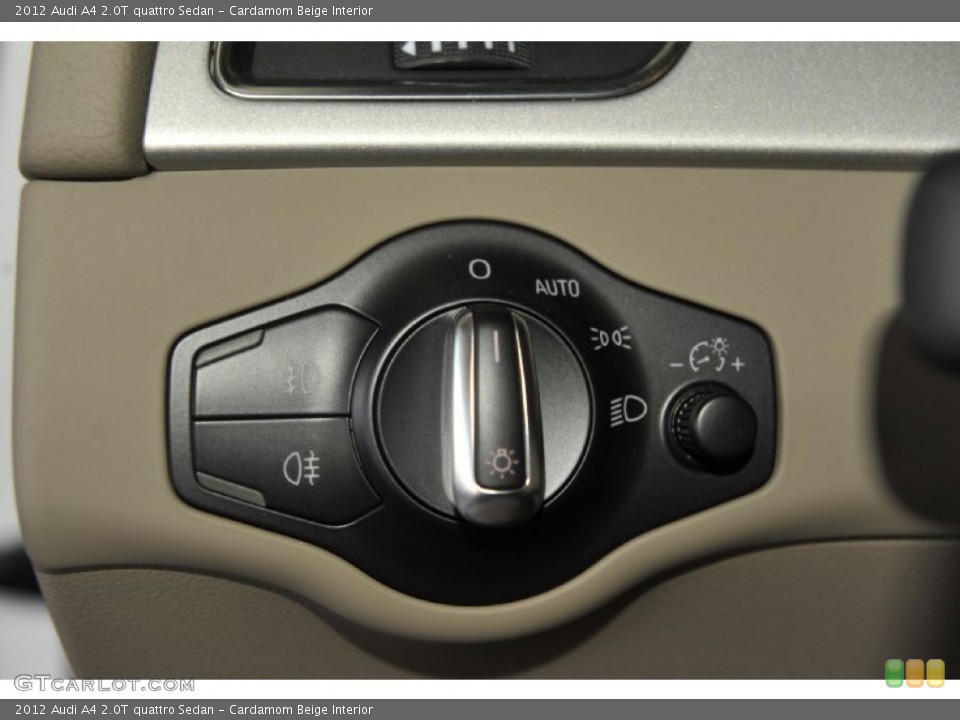 Cardamom Beige Interior Controls for the 2012 Audi A4 2.0T quattro Sedan #53814406