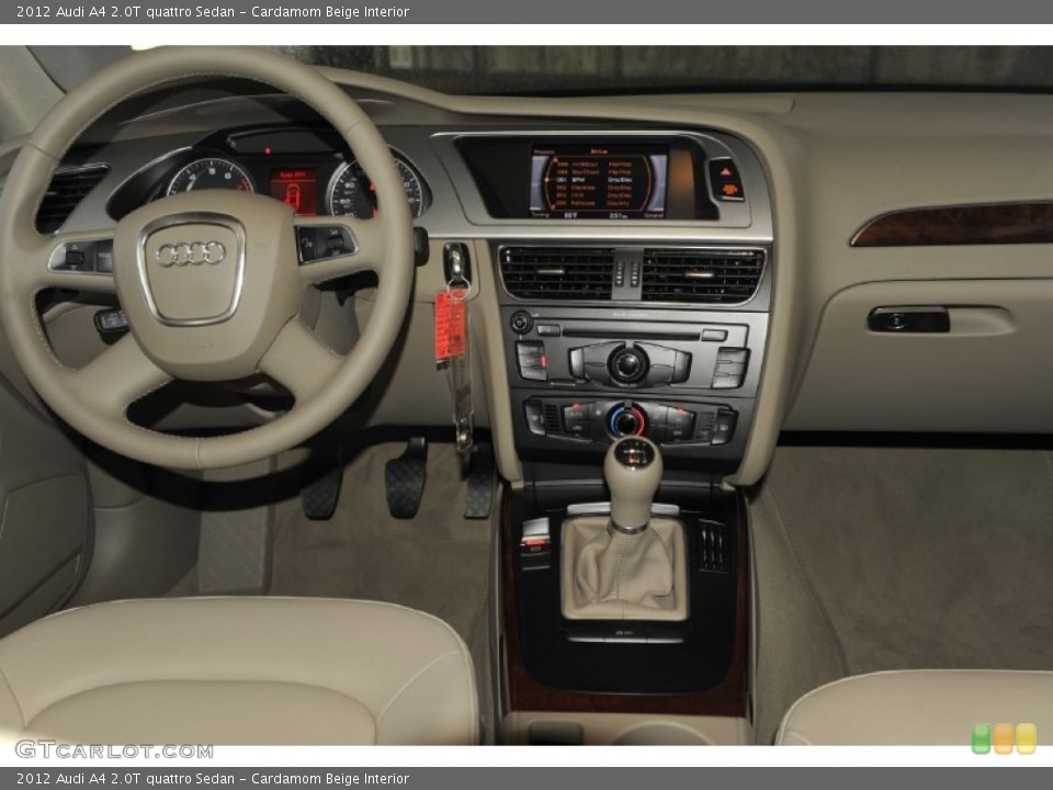 Cardamom Beige Interior Dashboard for the 2012 Audi A4 2.0T quattro Sedan #53814433