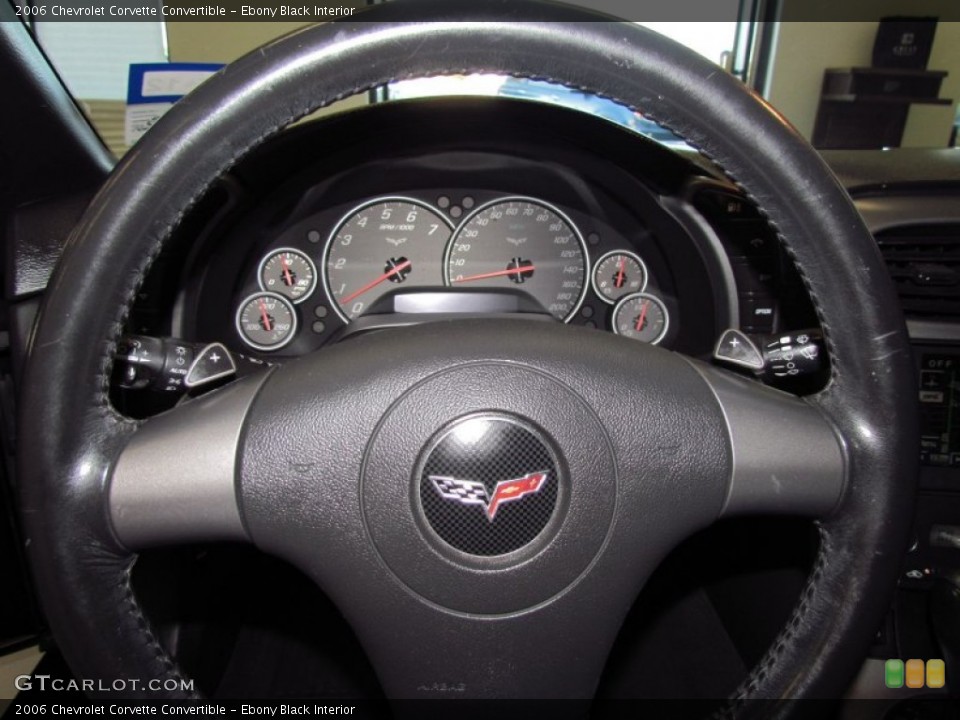 Ebony Black Interior Steering Wheel for the 2006 Chevrolet Corvette Convertible #53817539