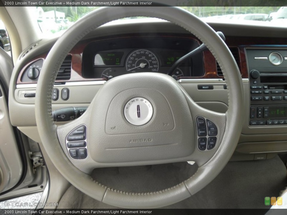Medium Dark Parchment/Light Parchment Interior Steering Wheel for the 2003 Lincoln Town Car Executive #53830201