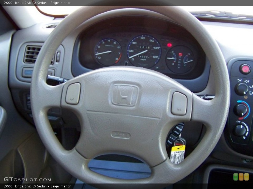 Beige Interior Steering Wheel for the 2000 Honda Civic EX Sedan #53832526