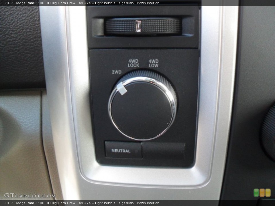 Light Pebble Beige/Bark Brown Interior Controls for the 2012 Dodge Ram 2500 HD Big Horn Crew Cab 4x4 #53836216