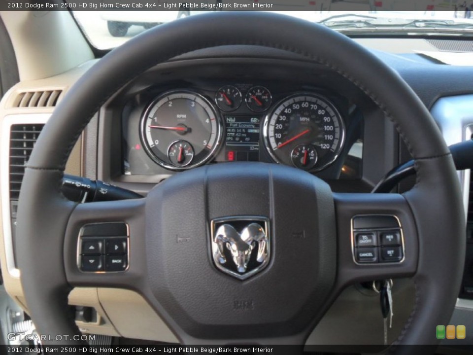 Light Pebble Beige/Bark Brown Interior Steering Wheel for the 2012 Dodge Ram 2500 HD Big Horn Crew Cab 4x4 #53836228