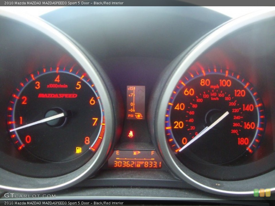 Black/Red Interior Gauges for the 2010 Mazda MAZDA3 MAZDASPEED3 Sport 5 Door #53838142