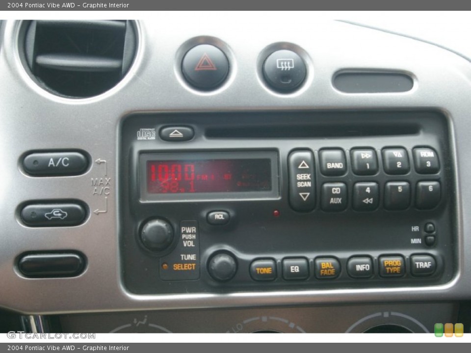 Graphite Interior Audio System for the 2004 Pontiac Vibe AWD #53839610