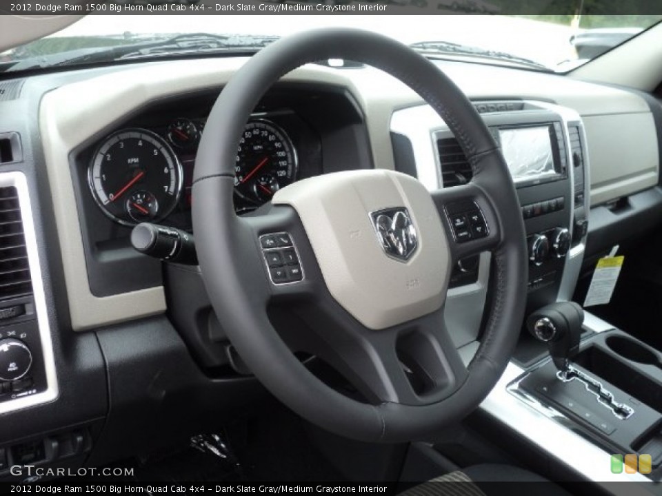 Dark Slate Gray/Medium Graystone Interior Steering Wheel for the 2012 Dodge Ram 1500 Big Horn Quad Cab 4x4 #53839686