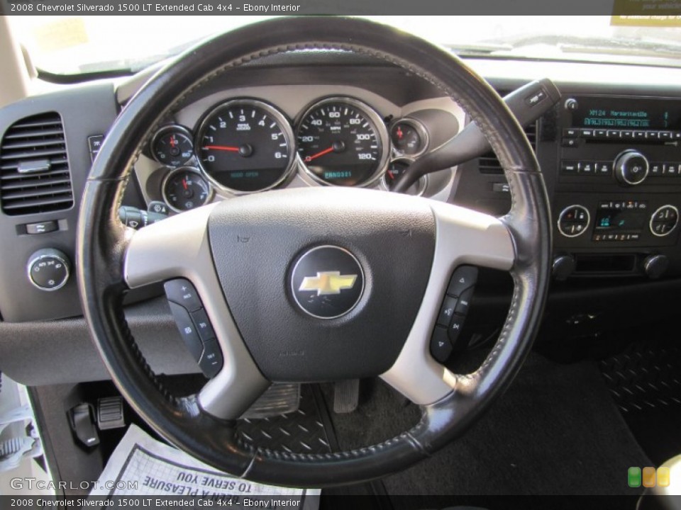 Ebony Interior Steering Wheel for the 2008 Chevrolet Silverado 1500 LT Extended Cab 4x4 #53841930