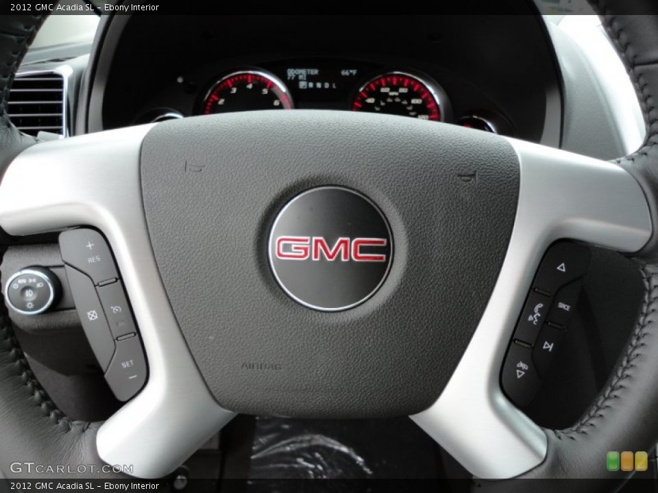 Ebony Interior Steering Wheel for the 2012 GMC Acadia SL #53849691