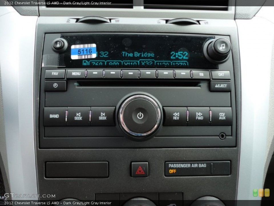 Dark Gray/Light Gray Interior Audio System for the 2012 Chevrolet Traverse LS AWD #53851908