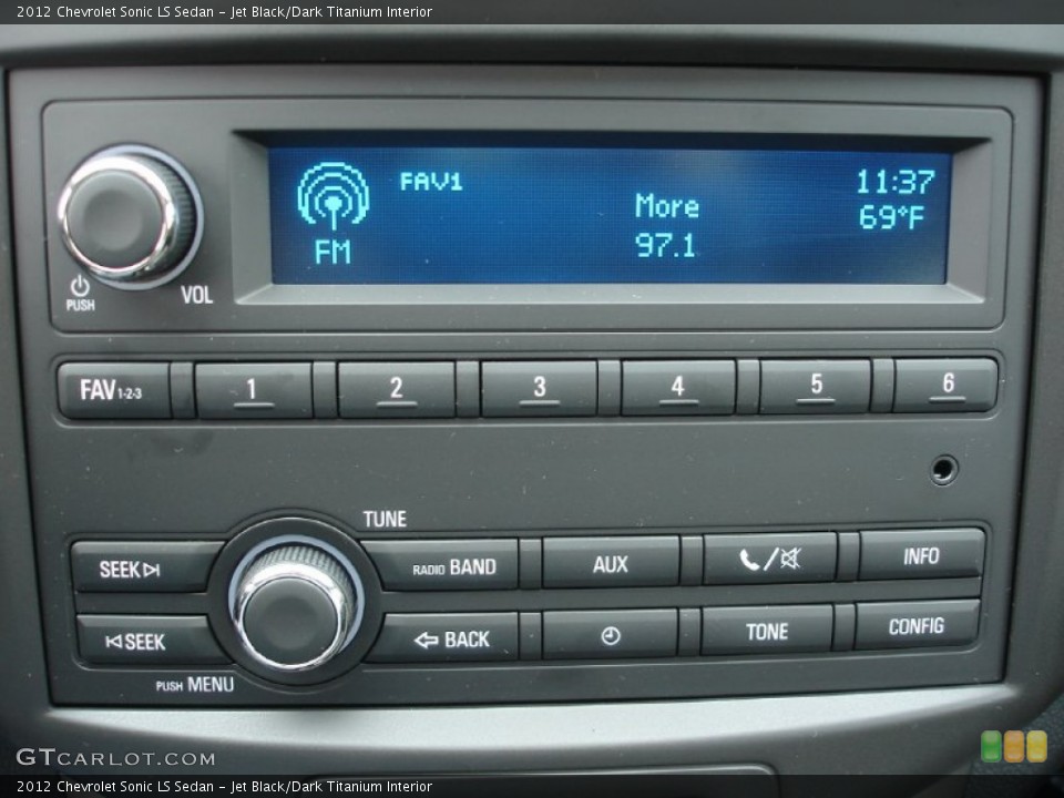 Jet Black/Dark Titanium Interior Audio System for the 2012 Chevrolet Sonic LS Sedan #53853657