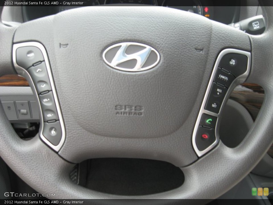 Gray Interior Steering Wheel for the 2012 Hyundai Santa Fe GLS AWD #53855517